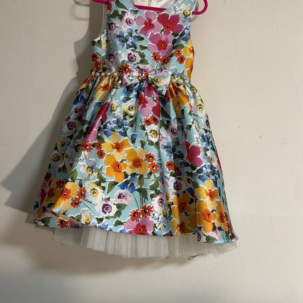 Floral Kids Dress with Bow